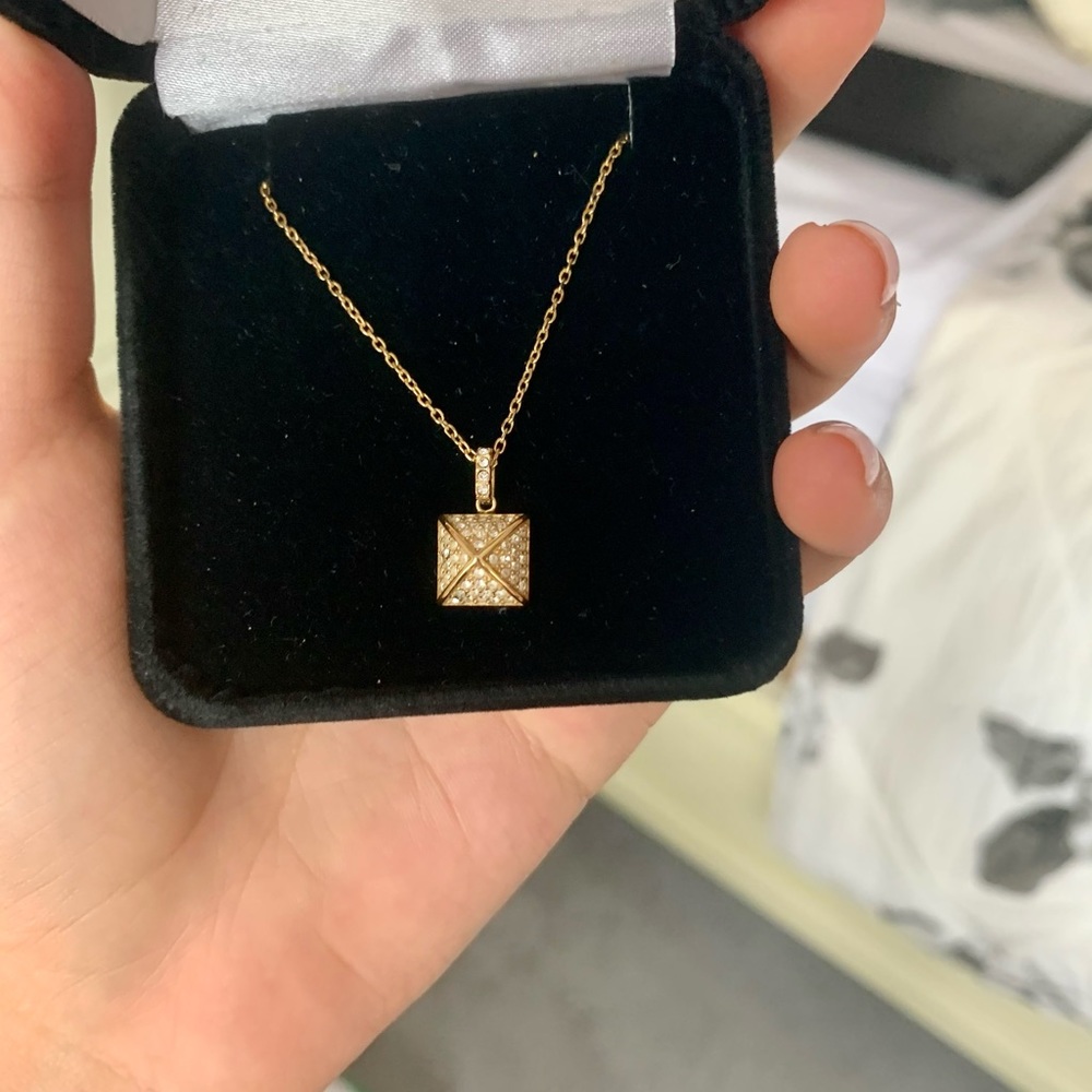 Michael Kors Gold Pyramid pendant necklace